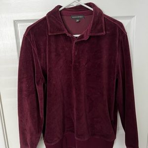 Banana Republic Burgundy Velvet L/S Collared Shirt
